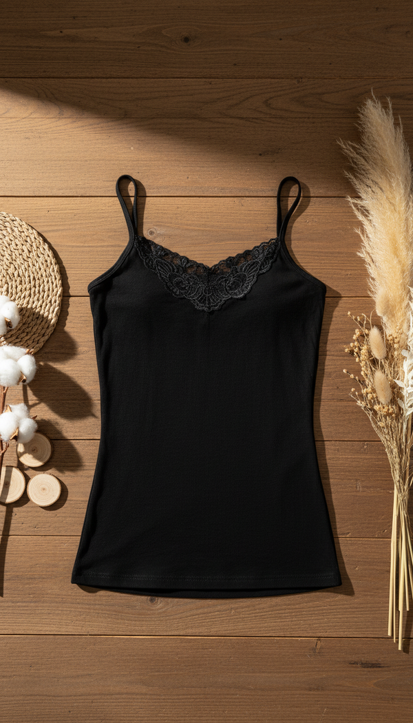 Black Solid Tank Top LC0012