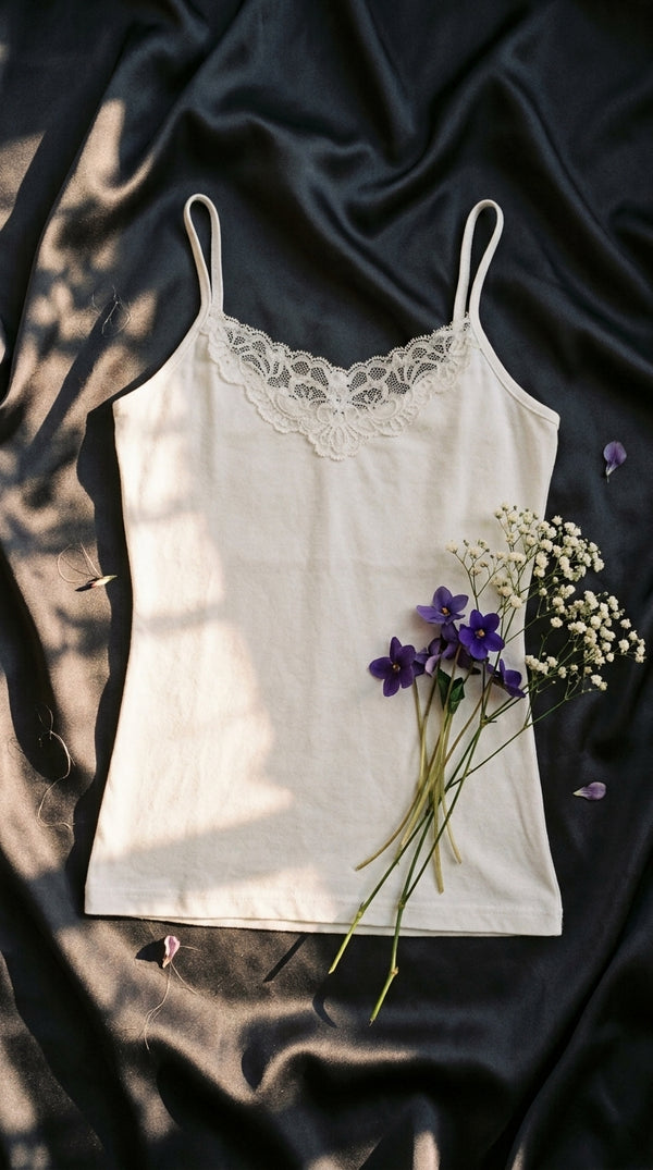 White Solid Tank Top LC0025