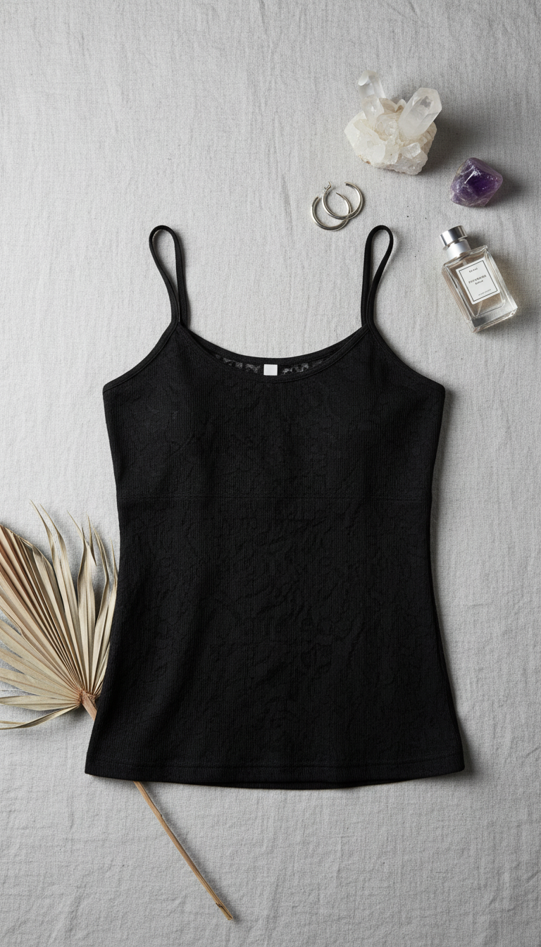 Black Solid Tank Top LC0026