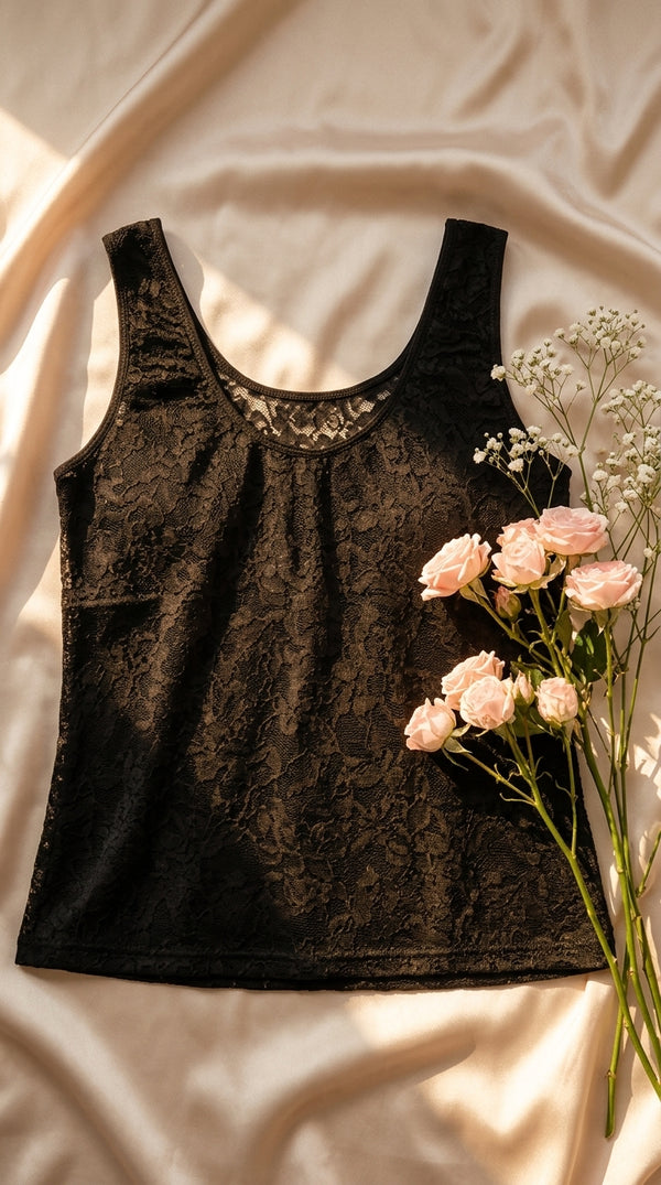 Black Solid Tank Top LC0027