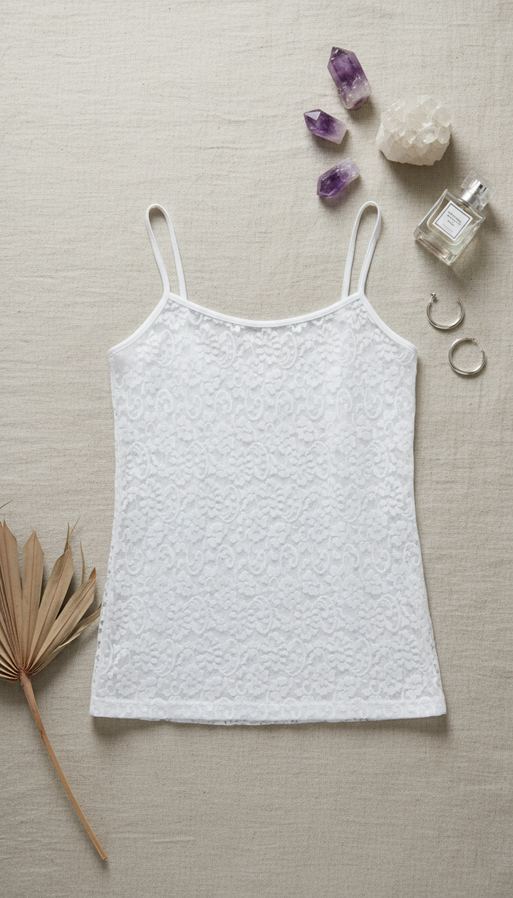 White Solid Tank Top LC0027