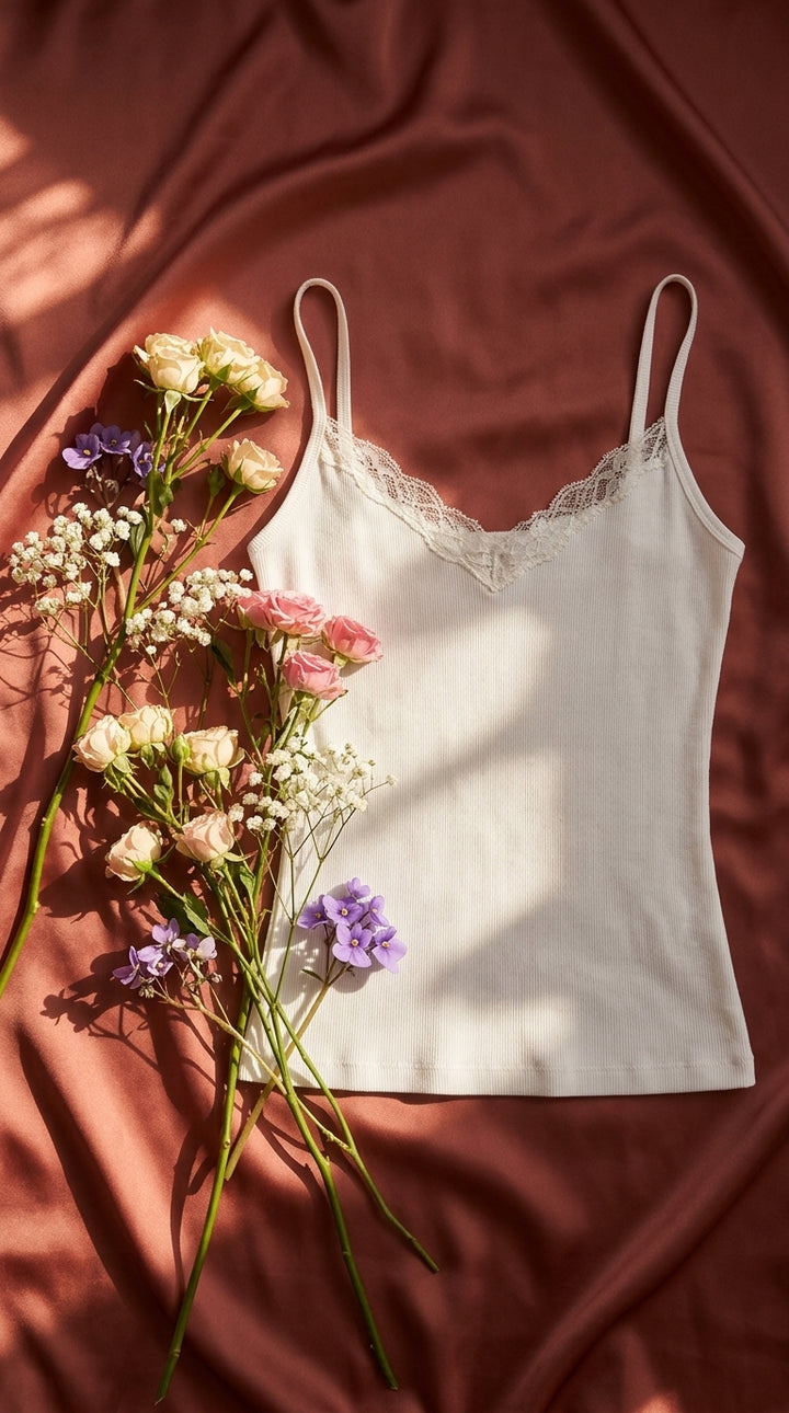 White Solid Tank Top LC003009