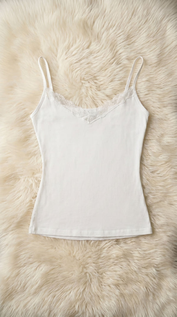 White Solid Tan Top LC003009