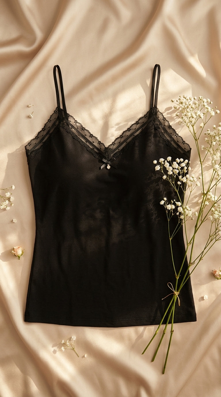 Black Solid Tank Top LC0039