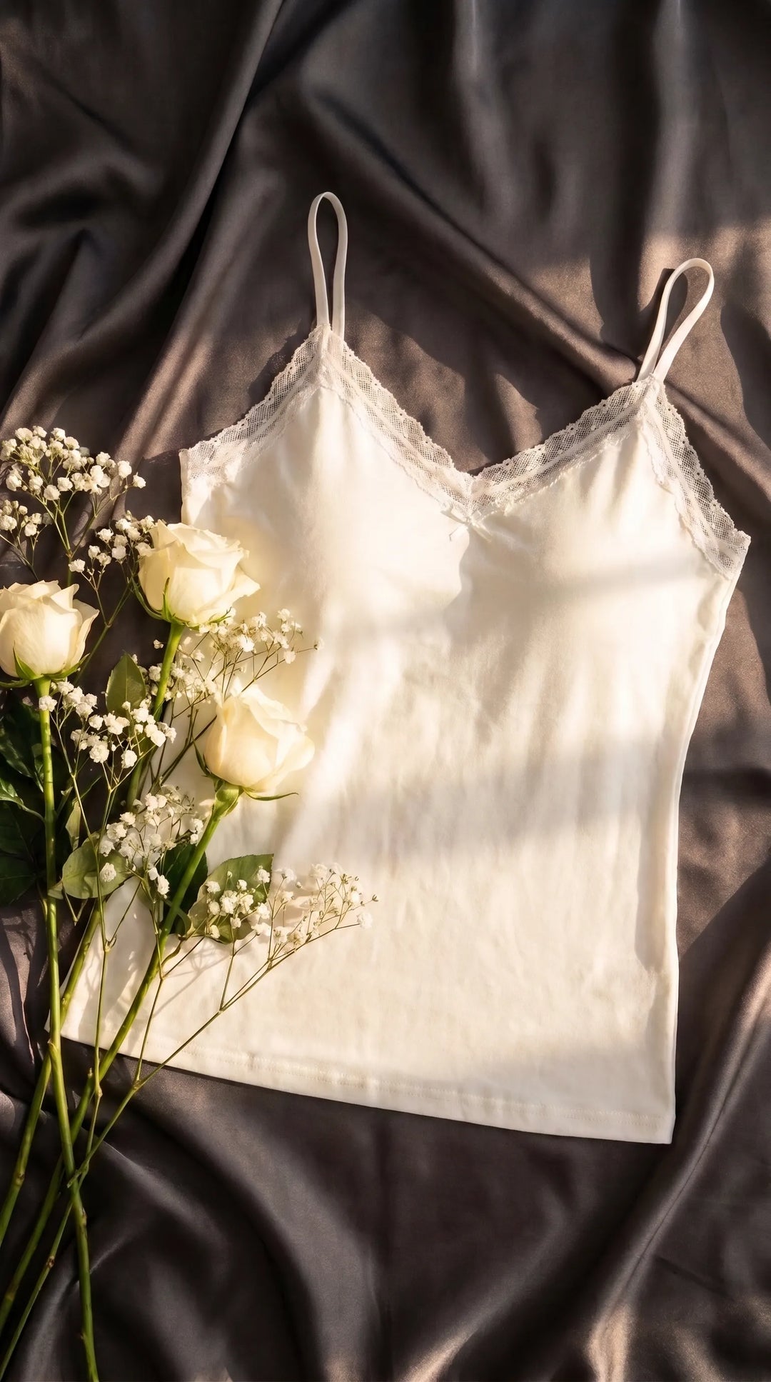 White Solid Tank Top LC0039