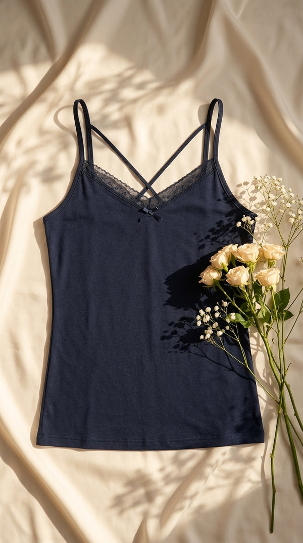 Black Solid Tank Top LC0040