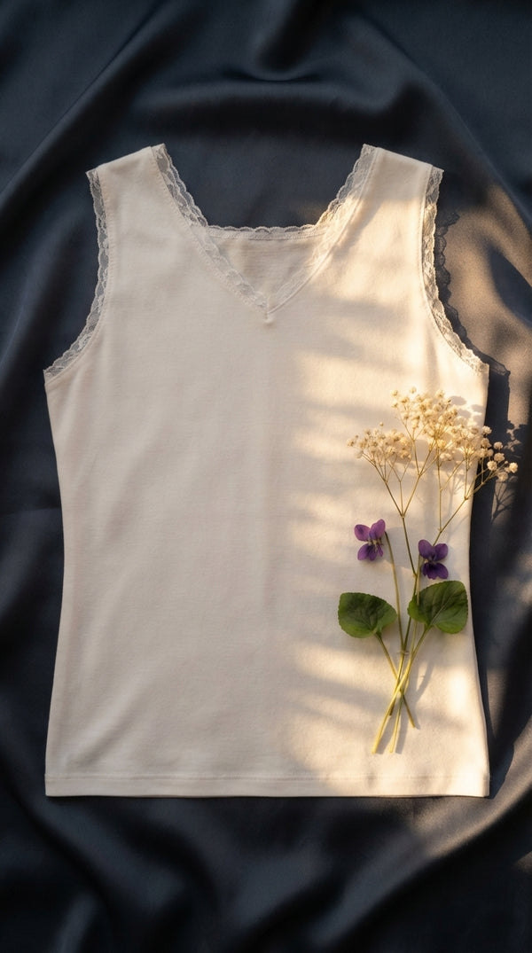 White Solid Tank Top LC0043