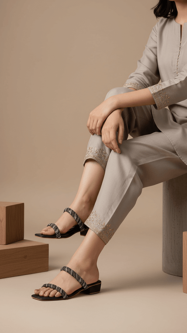 Black Fancy Slipper LFN713