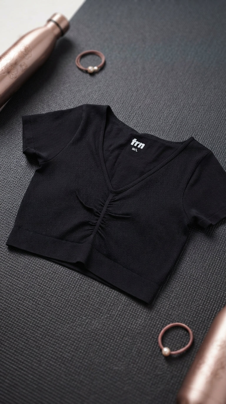 Black Gym Shirt For Ladies LG0022