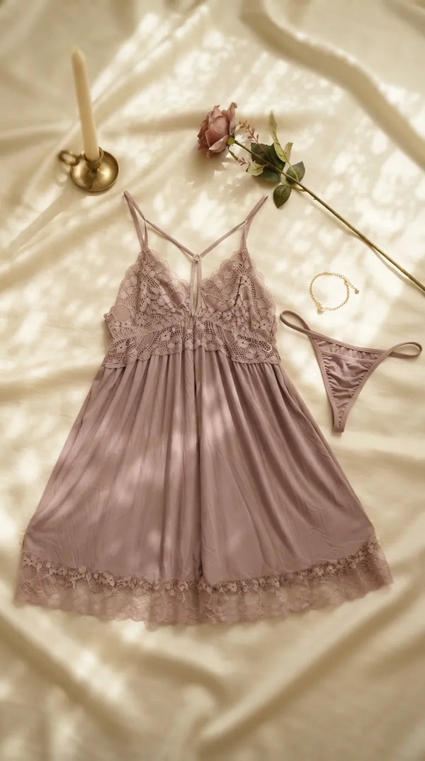 Tea Pink Short Nighty For Women LN0108