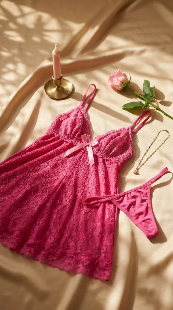 Pink Short Nighty For Women LN0111