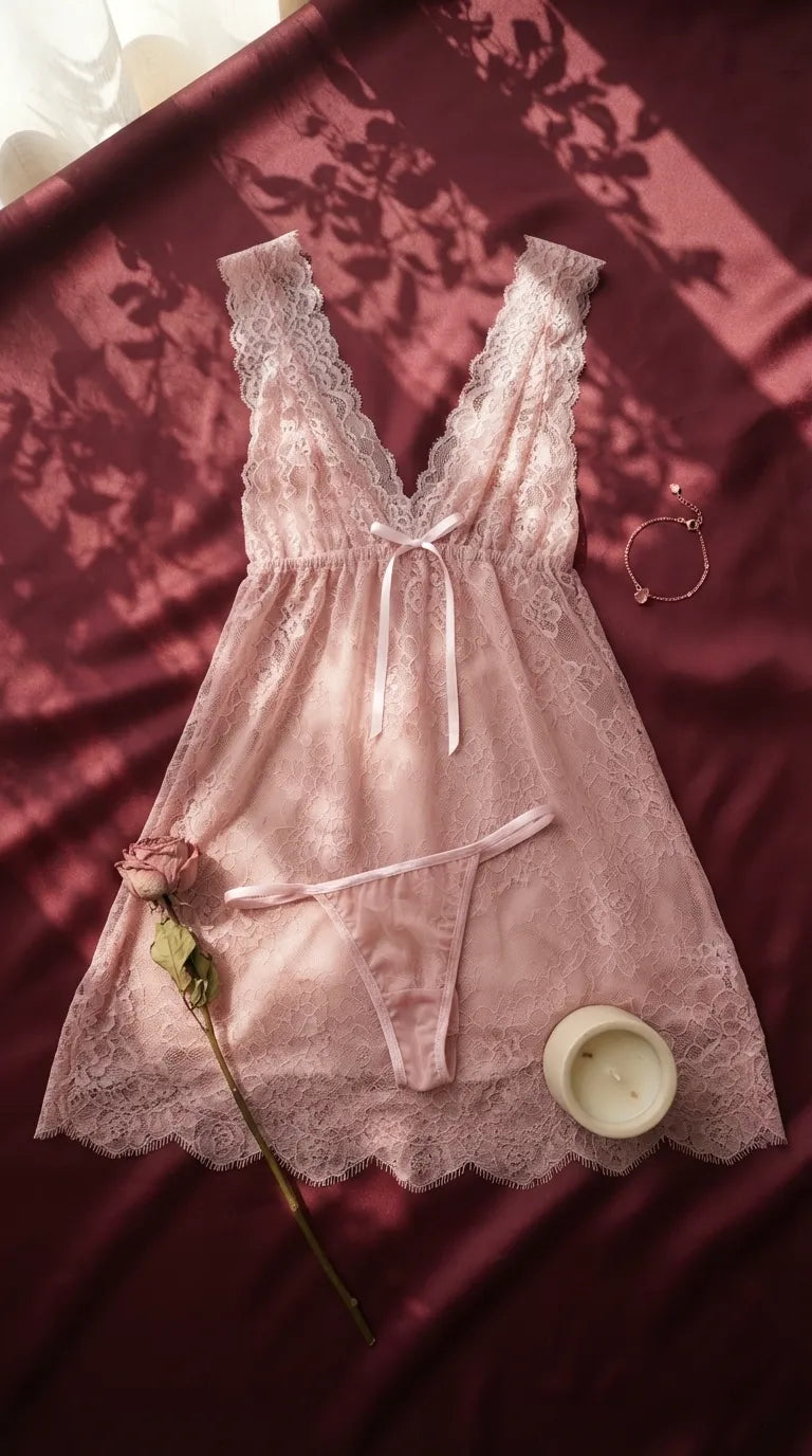 Pink Short Nighty For Women LN0113