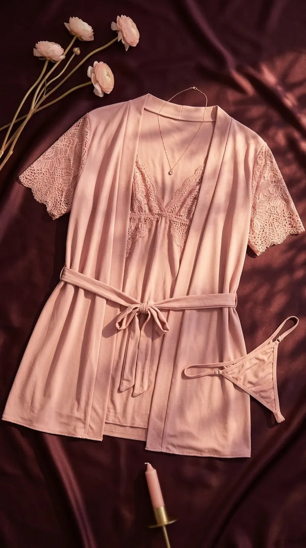 Peach Short Inner Gown Nighty LN0115