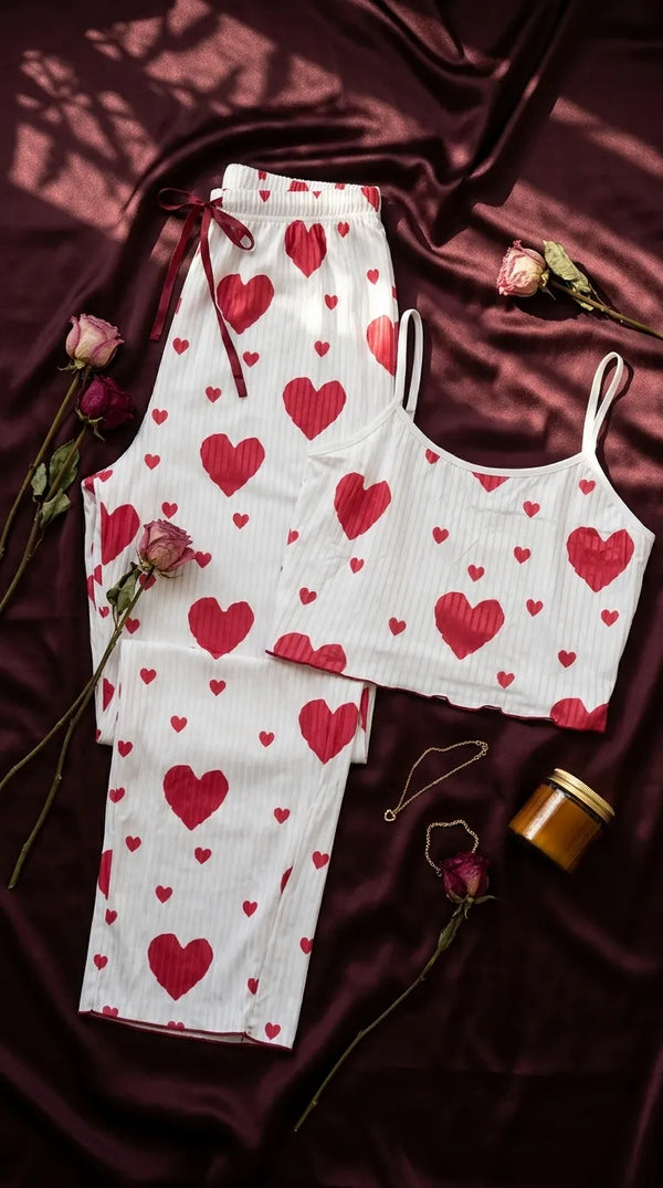 Red Pajama Set For Women LN0120