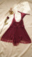 Maroon Short Nighty For Women LN0126