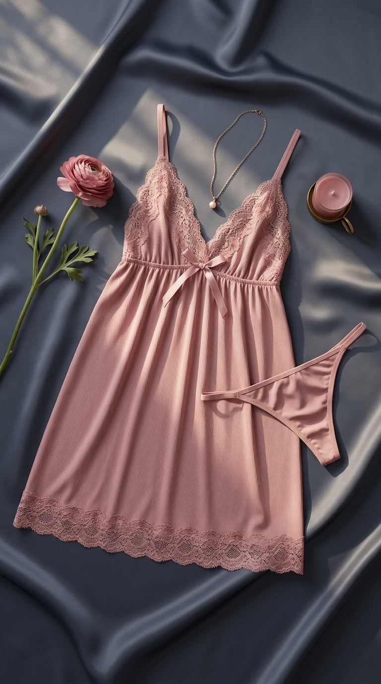 Pink Short Nighty For Women LN0128