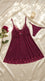 Maroon Short Nighty For Women LN0129