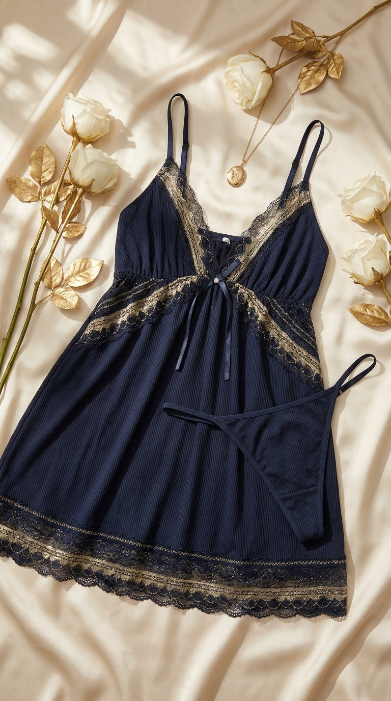 Black Short Nighty For Women LN0132