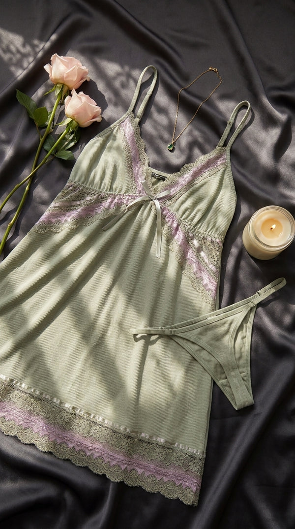 Green Short Nighty For Women LN0132