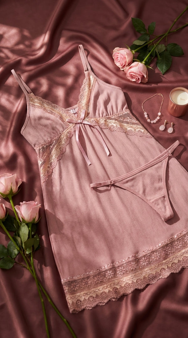 Pink Short Nighty For Women LN0132