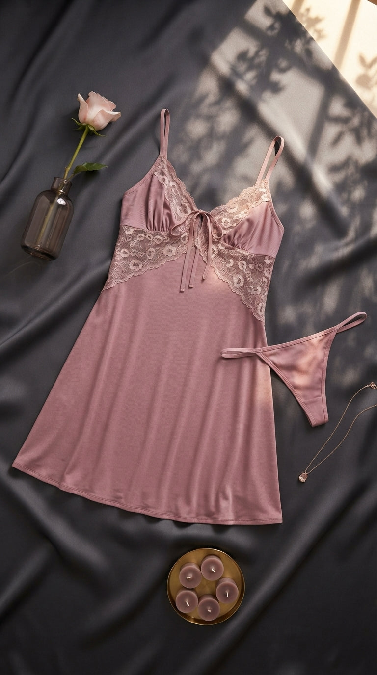 Pink Long Nighty For Women LN0133