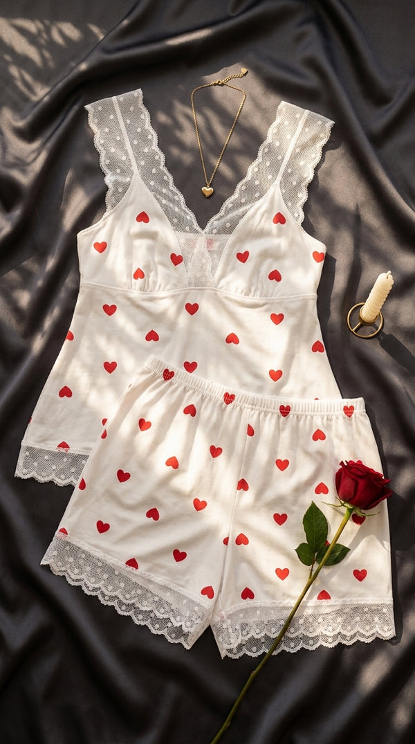 White Short Nighty Set LN0135