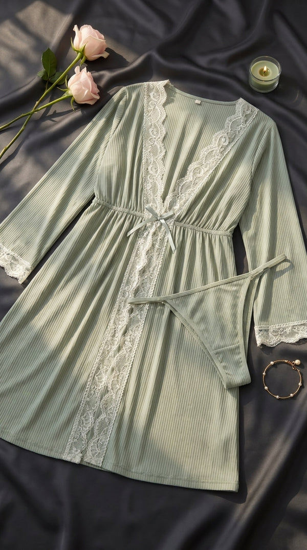 Green Short Inner Gown Nighty LN0138