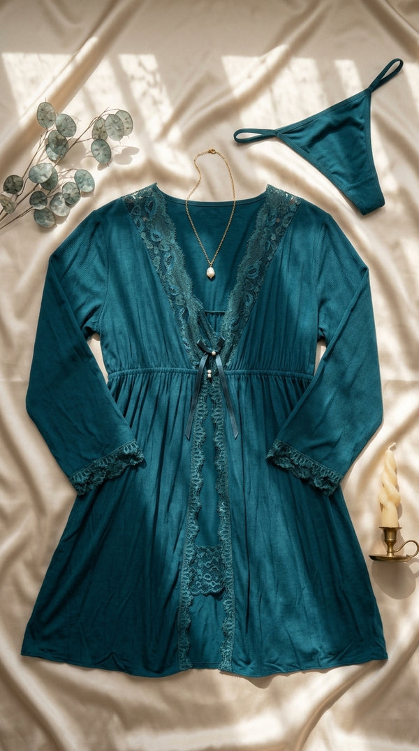 Dark Green Short Inner Gown Nighty LN0138
