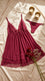 Maroon Short Nighty For Women LN0141