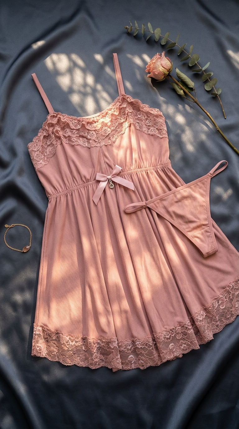 Pink Short Nighty For Women LN0143