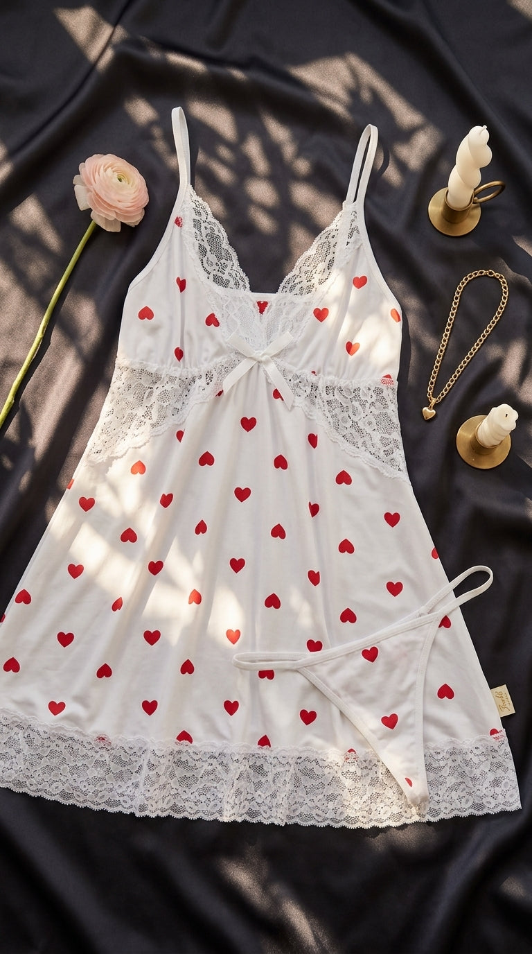 White Short Nighty For Women LN0144