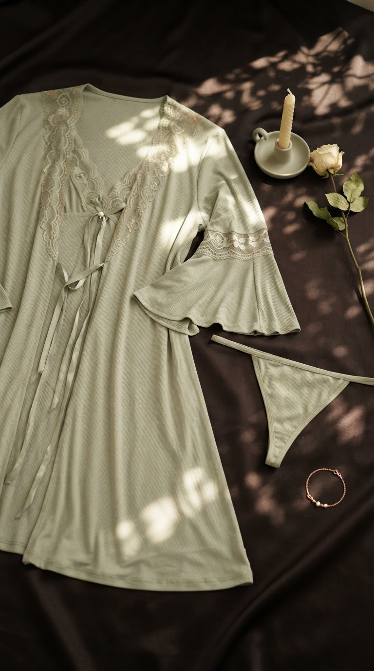 Green Short Inner Gown Nighty LN0146