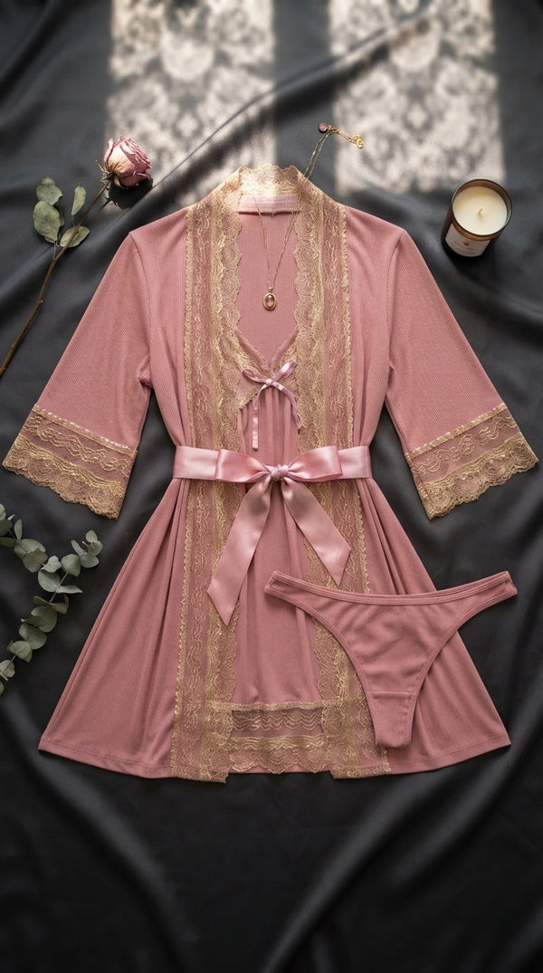 Pink Short Inner Gown Nighty LN0147