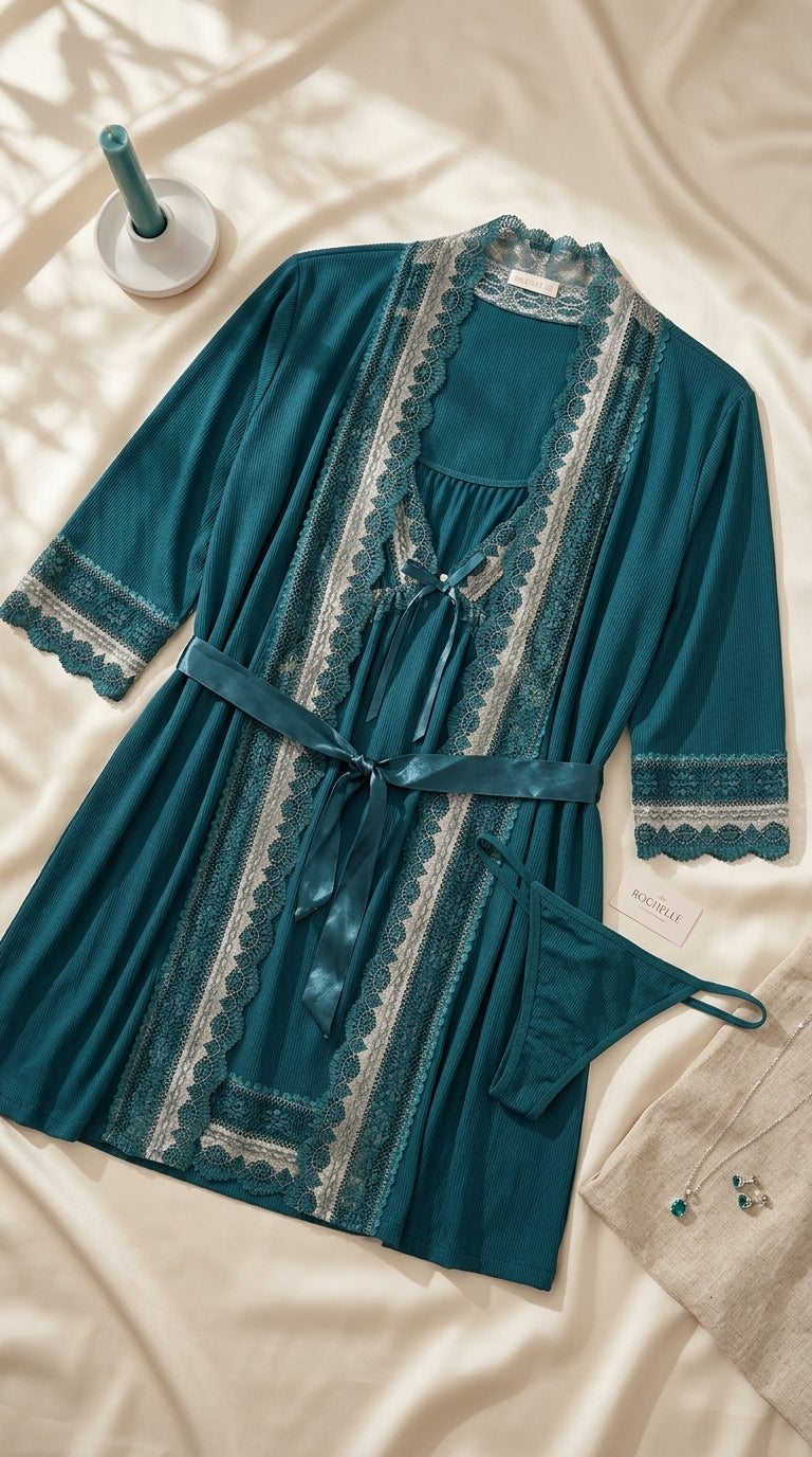 Dark Green Short Inner Gown Nighty LN0147