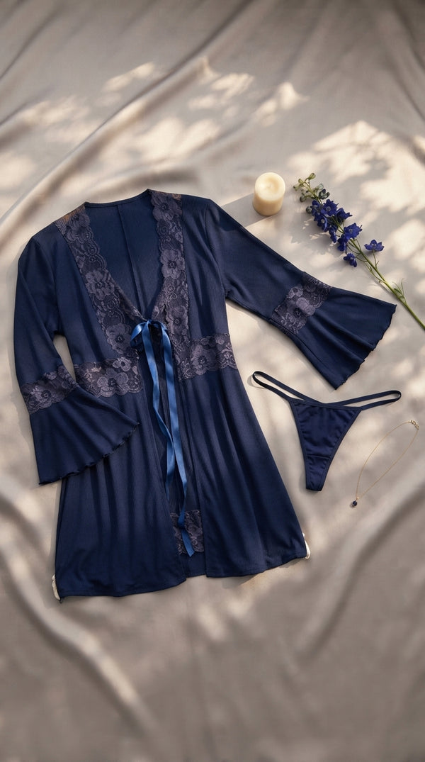 Blue Short Inner Gown Nighty LN0148