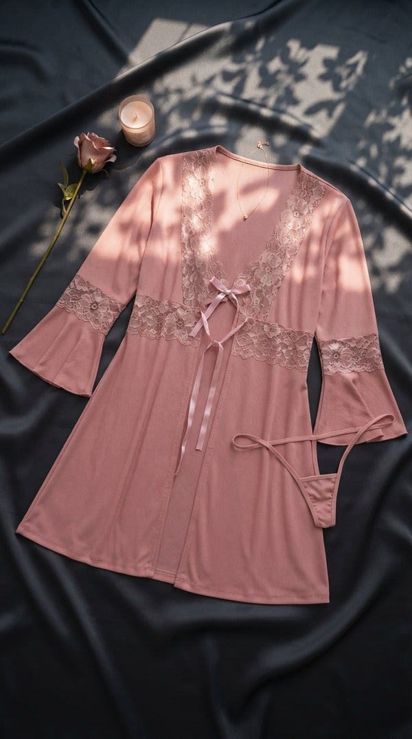 Peach Short Inner Gown Nighty LN0148