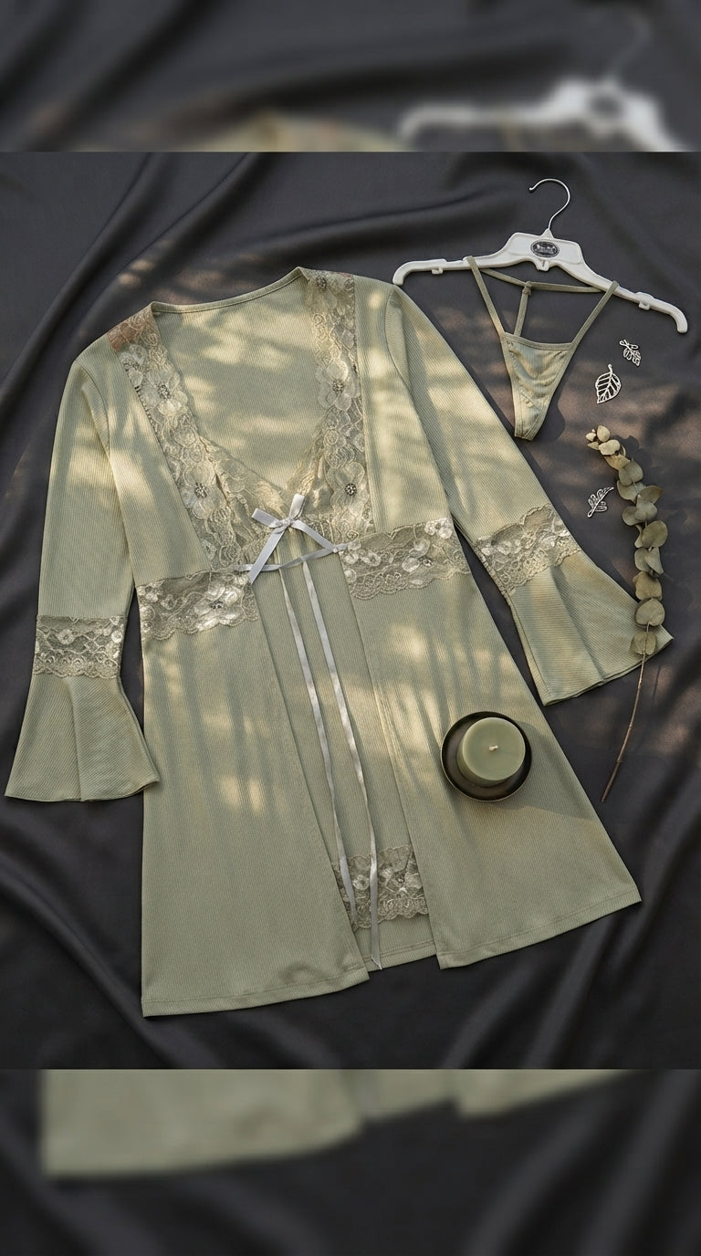 Olive Short Inner Gown Nighty LN0148