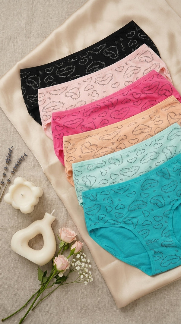Multy Pack Of Six Full Brief Panties LP0037