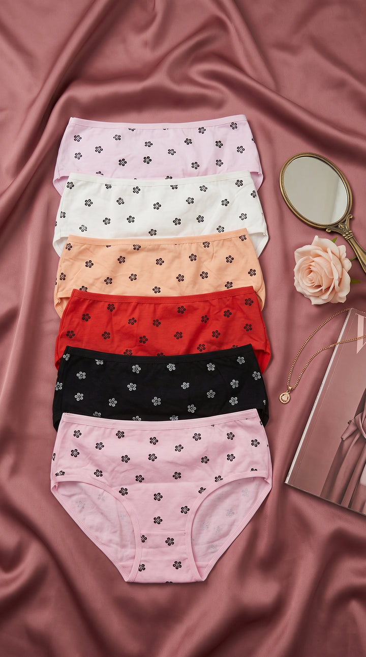 Multy Pack Of Six Full Brief Panties LP0048