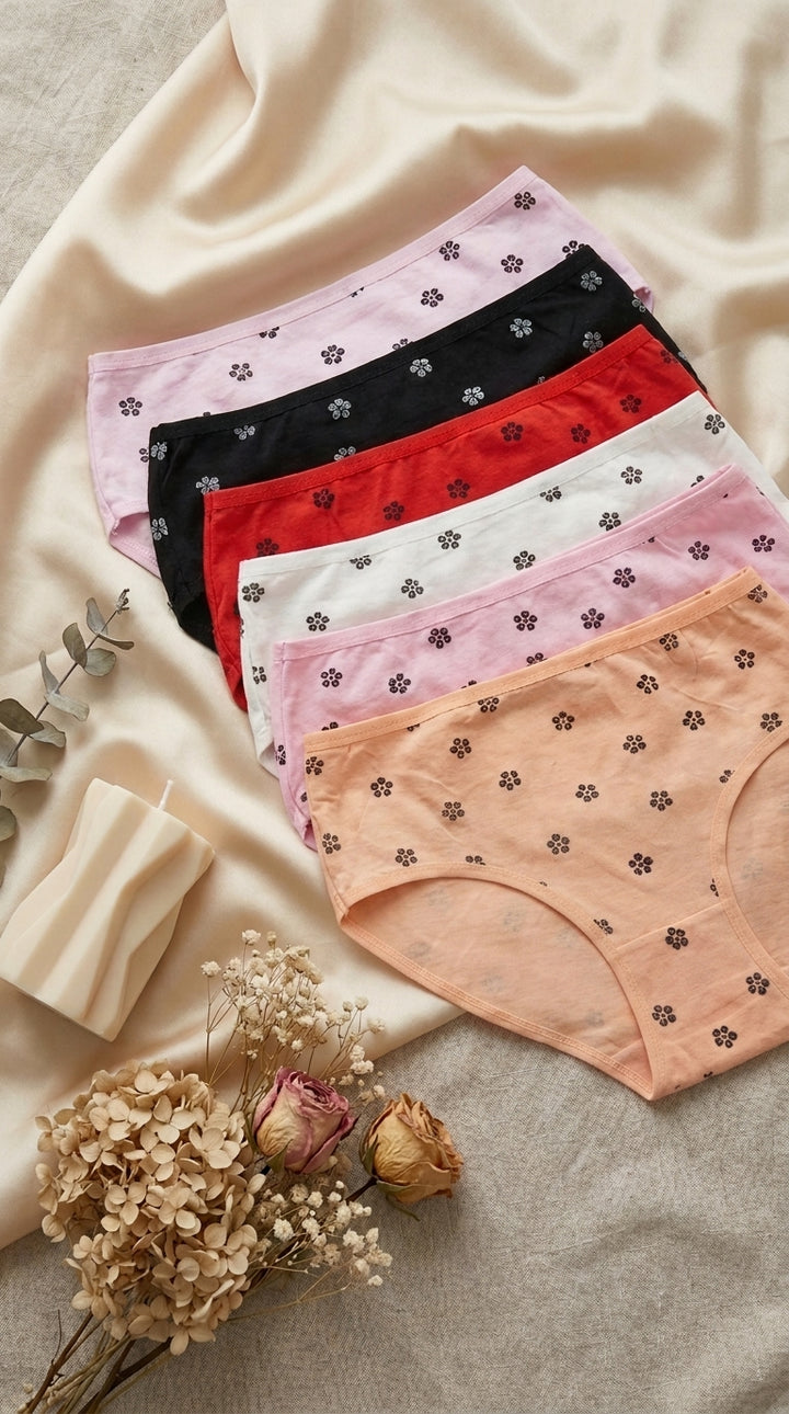 Multy Pack Of Six Full Brief Panties LP0048