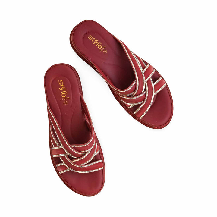 Maroon Formal Slipper LPU703