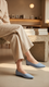 Sky Blue Pumps For Women LWN421
