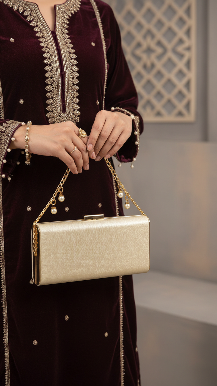 Golden Fancy Clutch P15396