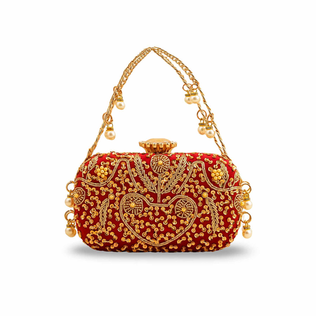 Maroon Fancy Clutch P15398