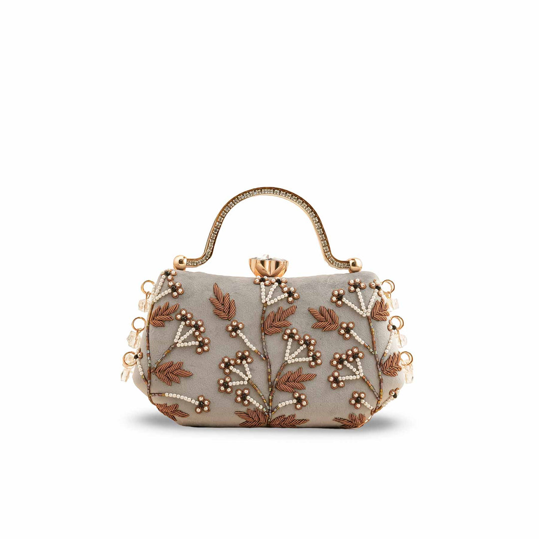 Grey Fancy Clutch P15399