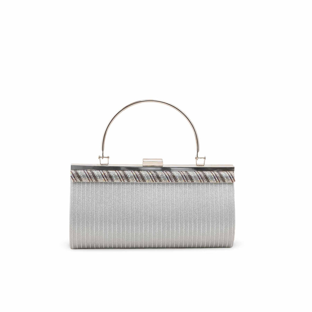 Silver Fancy Clutch For Women P15695