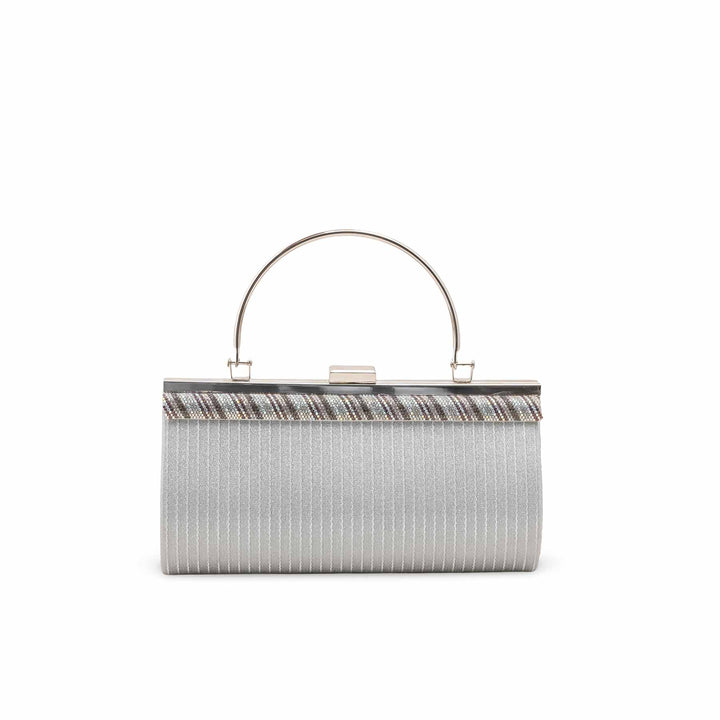 Silver Fancy Clutch For Women P15695