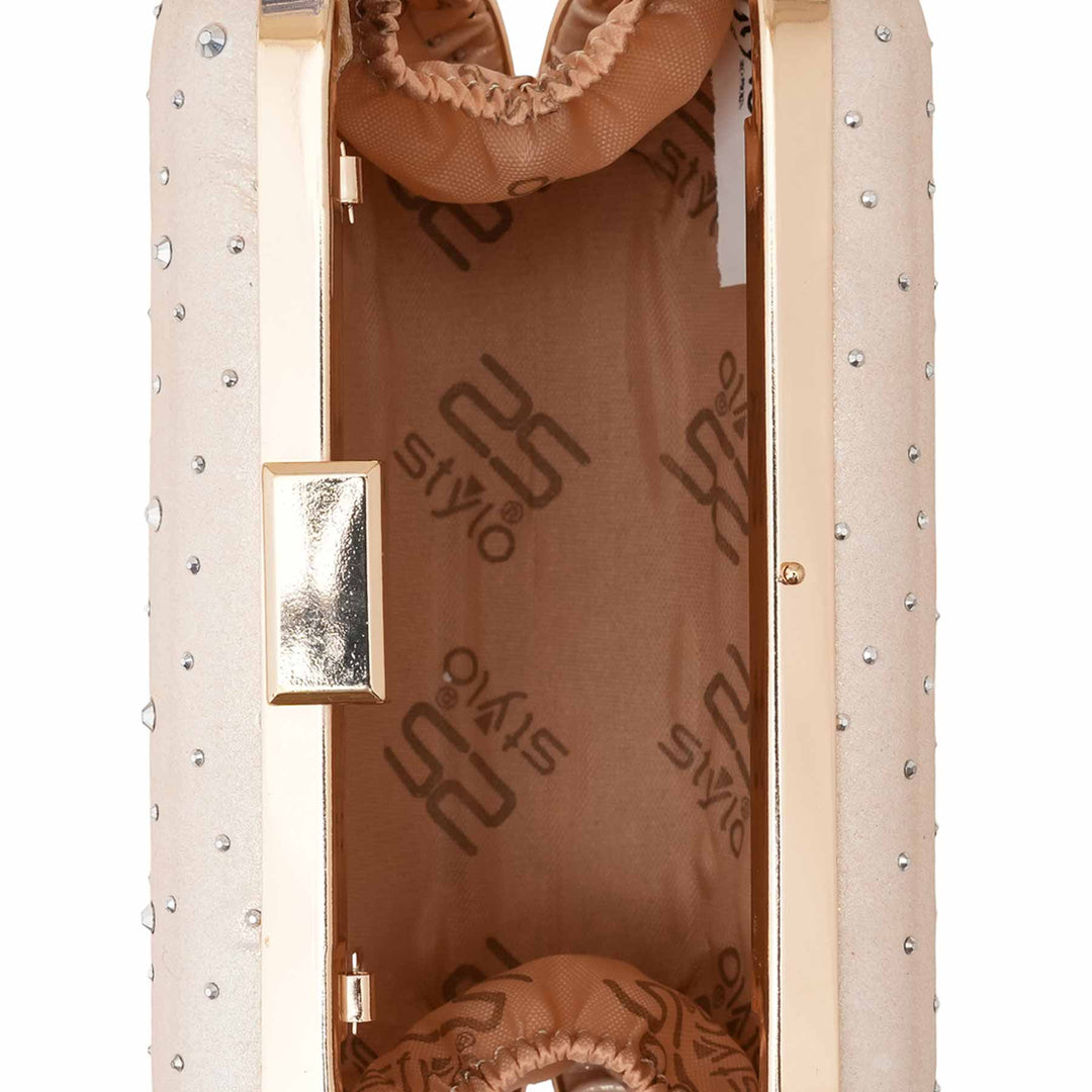 Cream Formal Clutch For Ladies P15700