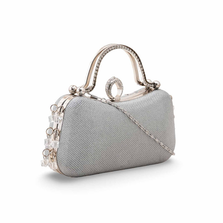 Grey Fancy Clutch For Ladies P15704