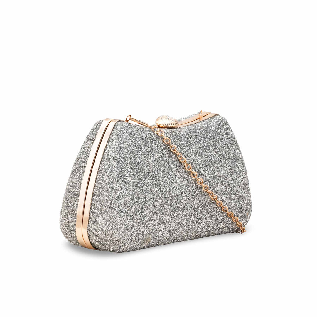Silver Formal Clutch For Ladies P15705